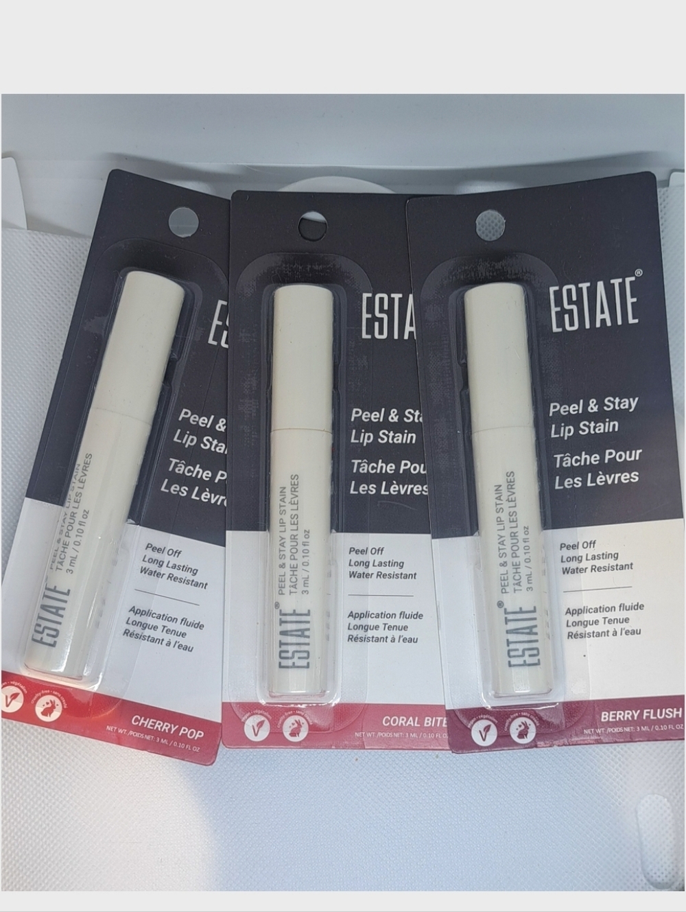 Estate Peel & Stay Peel Off Lip Stain Trio Viral Long Lasting Budge Proof NEW